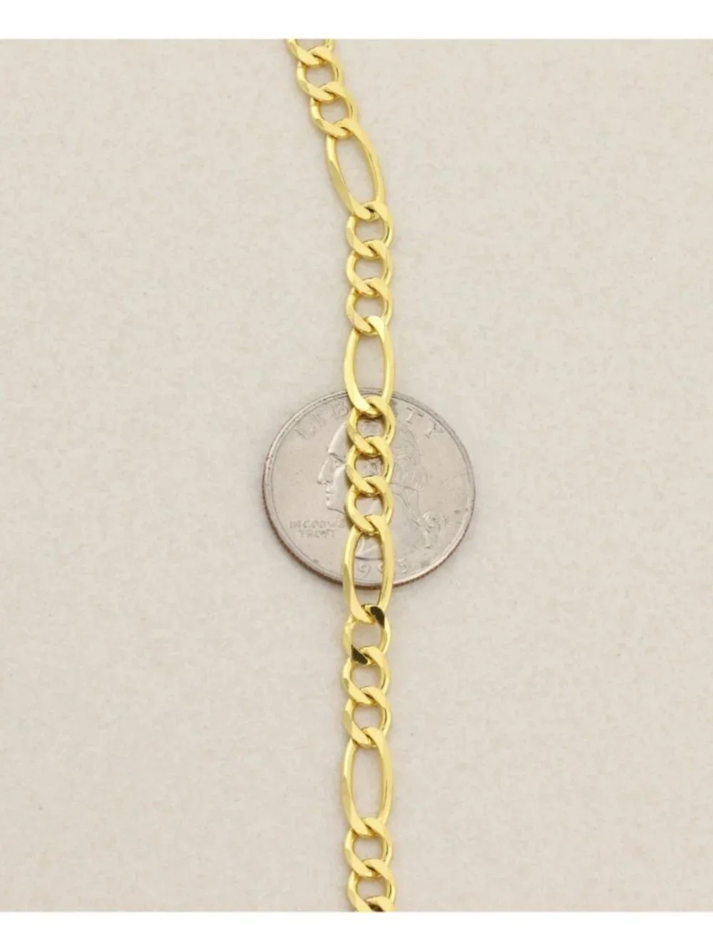 18k Yellow Gold Over Sterling Silver Figaro Link Chain Necklace 20